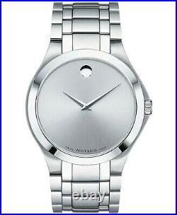 Movado $995 Men's Collection 38m Silver Stnlss Stl Swiss Museum Watch 0606782