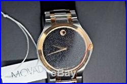 Movado Swiss Collection Black Dial Rose Gold Two Tone Men's Watch 0607083 SD