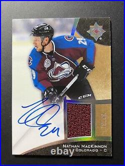 NATHAN MacKINNON 2015-16 UD Ultimate Collection Silver Jersey Auto /99 #22 SP