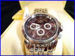 NEW Men's Invicta 4244 Collection Silver Tone with Brown Face MSRP $295