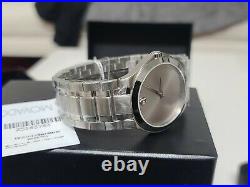 NEW Movado Collection Swiss Stainless Steel Mens Silver Dial 40mm Watch 0606782