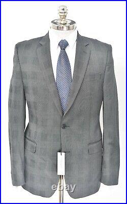 NWT VERSACE COLLECTION Silver Gingham Wool Slim Fit Sport Coat 40 R (EU 50)