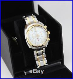 New Authentic Bulova Curv Collection Silver Gold Chronograph Men's 98a157 Watch