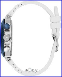 New GUESS Collection White and Blue Silicon Chronograph Men' s Watch X90023G7S