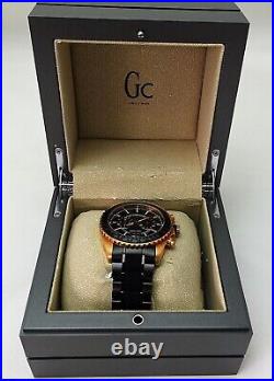 New Guess Collection Gc 47002G1 Black/Rose Gold Men's Swiss Made Watch with Box