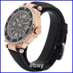 New Guess Collection Gc Watch 2 Tone Rose Gold & Ss Date Black Strap X79002g2s