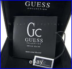 New Guess Collection Gc Watch 2 Tone Rose Gold & Ss Date Black Strap X79003g1s