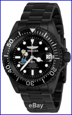 New Mens Invicta 24488 Character Collection Automatic Black Steel Bracelet Watch