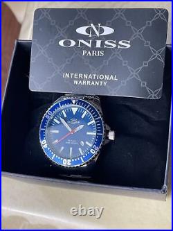 ONISS Paris Men's Watch Fen Collection 49.33mm Blue Dial New With Tangs (S5)