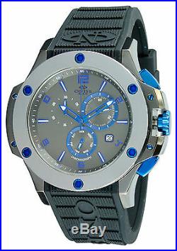 Oniss Men's Bold Collection blue Tungsten Silicone Blue Band Chronograph Watch