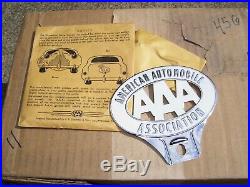 Original 1940s nos AAA auto club emblem badge chrome vintage scta GM Ford Chevy