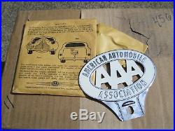 Original 1940s nos AAA auto club emblem badge chrome vintage scta GM Ford Chevy
