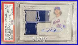 PSA 10 2015 Topps Museum Collection #JD Jacob DeGrom Signature Swatch Triple