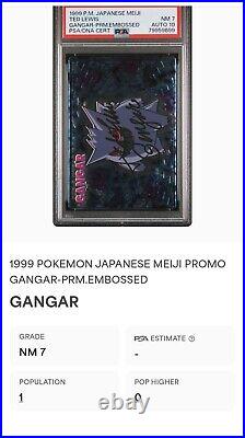 Pokemon Vintage Meiji Genger Signed Ted Lewis PSA AUTO 10 Pokemon Get Card 1/1