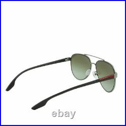 Prada Sport Men Aviator Sunglasses Gunmetal Frame Gradient Grey Lens