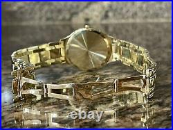 RARE Movado Museum $6000+ 33mm Watch 14K Gold Quartz Sapphire Crystal Black Dial