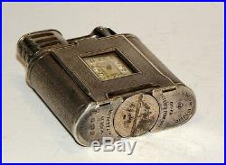 Rare 1927 art deco dunhill sterling silver sport windproof petrol watch lighter