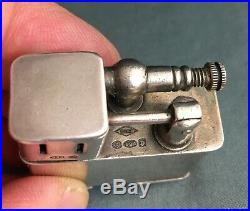 Rare Swiss Solid Silver Parker Dunhill Sports Windshield Pocket Lighter