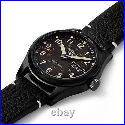 Seiko 5 Sports Field Collection Automatic Black Dial Leather Mens Watch SRPG41K1