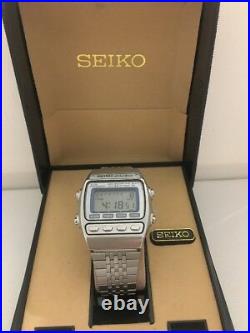 Seiko A547-5020 Silver WaveChrono Alarm Quartz Digital LCD Collectible Watch