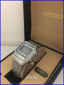 Seiko A547-5020 Silver WaveChrono Alarm Quartz Digital LCD Collectible Watch
