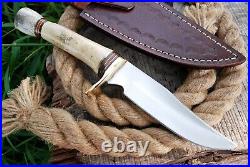 Stag Deer Antler Handle D2 Steel Razor Sharped Sports Dagger Hunting Knife
