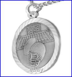 Sterling Silver Football Sports Medal with Christ Cross Back, 3/4 Inch