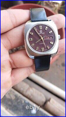 Swiss Vintage Favre Lueba Automatic Mens Gent Wrist Watch Day Date Collectible