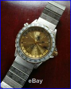 Tag Heuer Airline GMT Worldtimer 18K Gold & SS Collectable Vintage Men's Watch