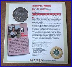 Ted Williams Autographed 500 Home Run Club. 999 Silver Coin Green Diamond SIGNED