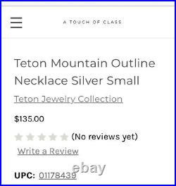Teton Mountain Outline Necklace Silver Small