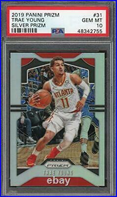 Trae Young 2019 Panini Silver Prizm Basketball Card #31 Graded PSA 10 GEM MINT