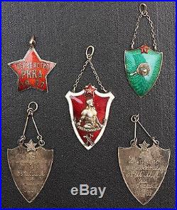 USSR Russia Prewar Early Sport Badges Silver RKKA 1927-1928 VERY RARE