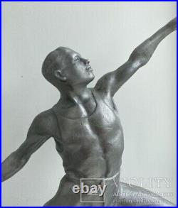 Vintage Sculpture Gymnast Player Soviet Sports USSR Russian Silumin Rare Old 50s