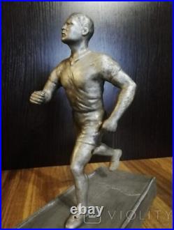 Vintage Sculpture Runner Soviet Sports USSR Russina Silumin Rare Old 1950