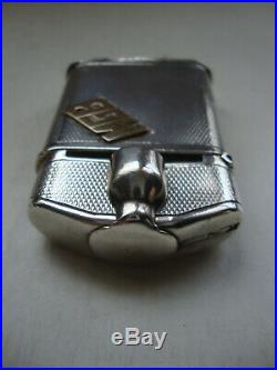 Vintage Solid STERLING SILVER Gold Lift Arm BENEY Sport Pocket Cigarette LIGHTER