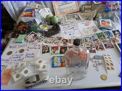 Vtg collectable junk drawer ephemera US Coin sports cards toys SILVER ads PEZ ++