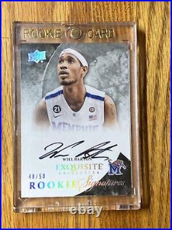 WILL BARTON 2012-13 UD EXQUISITE SILVER ROOKIE ON CARD AUTO #48/50 Nuggets
