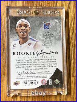 WILL BARTON 2012-13 UD EXQUISITE SILVER ROOKIE ON CARD AUTO #48/50 Nuggets