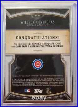 Willson Contreras 2018 Topps Museum Collection Silver Frame On Card Auto /15